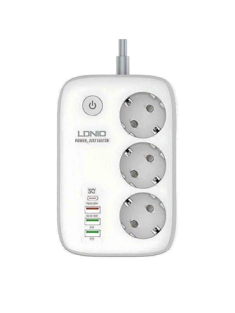 Удлинитель LDNIO (3 розетки и 4 USB) (SE3452)
