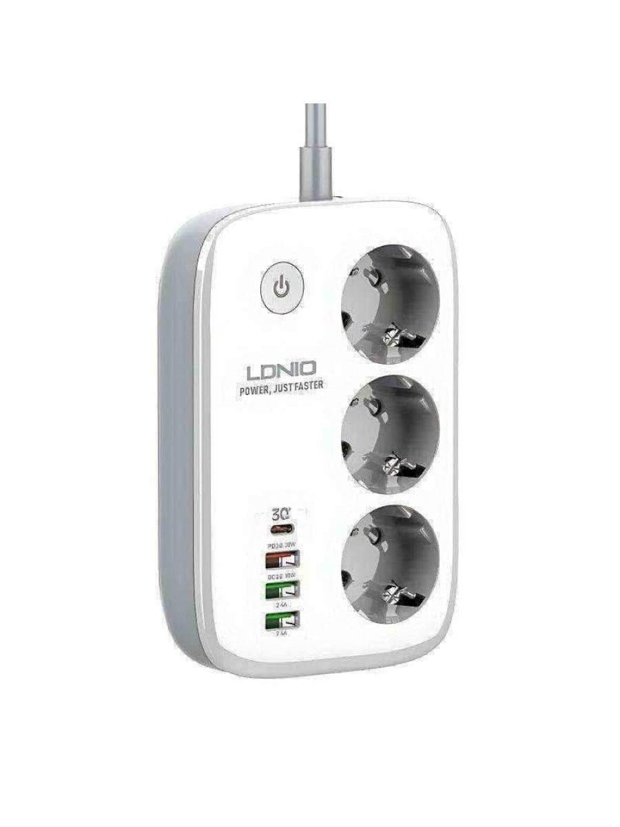 Удлинитель LDNIO (3 розетки и 4 USB) (SE3452)