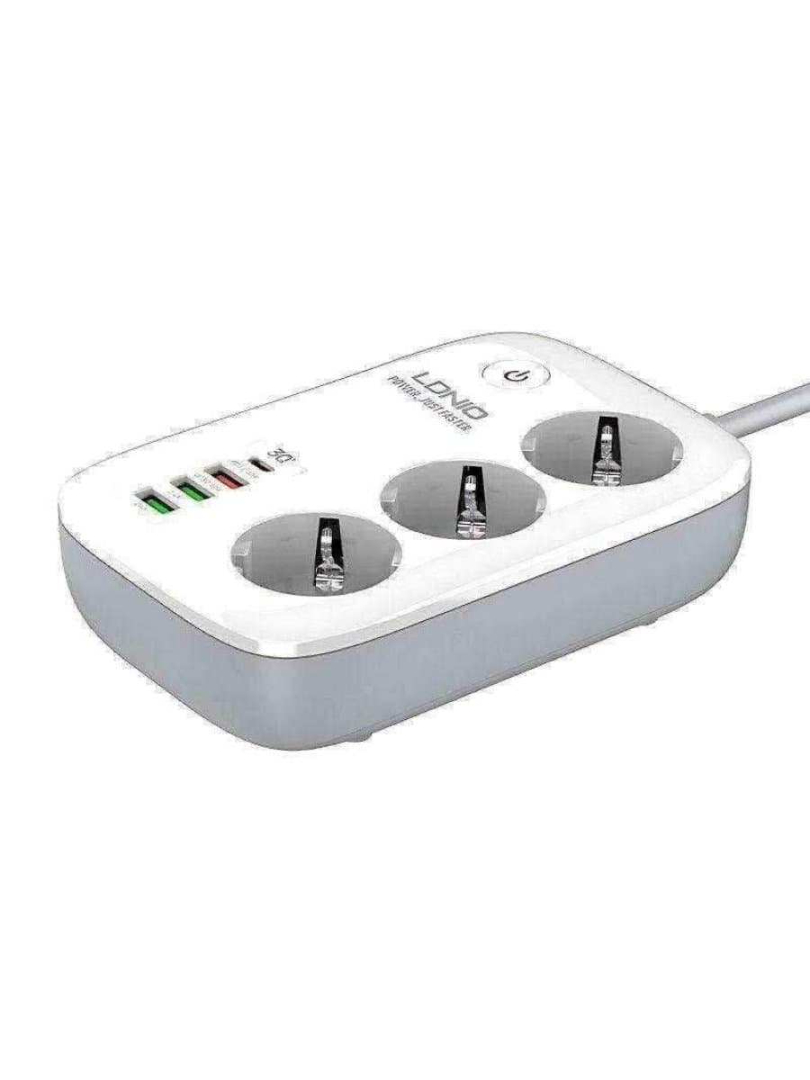 Удлинитель LDNIO (3 розетки и 4 USB) (SE3452)