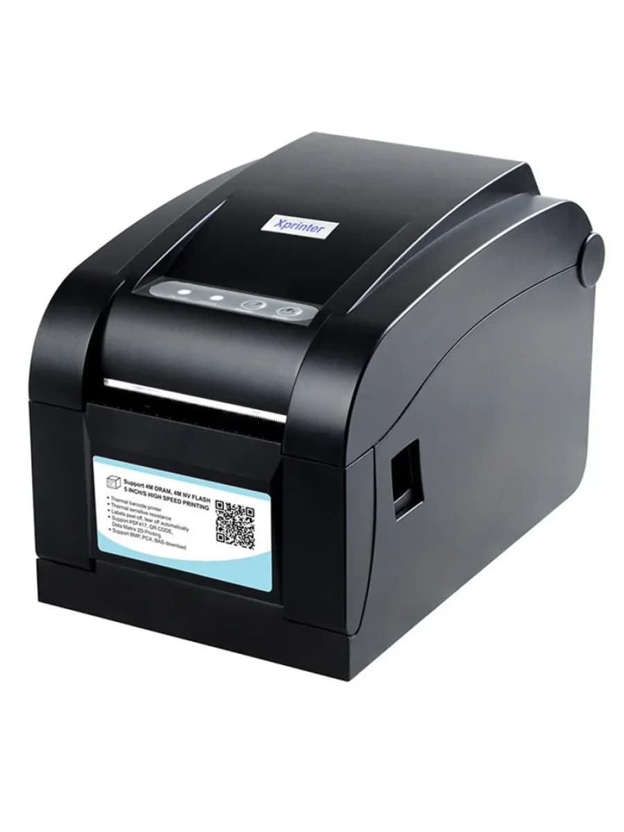 Термопринтер штрих-кодов и чеков Xprinter XP-350B 3inch direct thermal barcode&Receipt printer USB+SERIAL,Black,152mm/s,EU plug