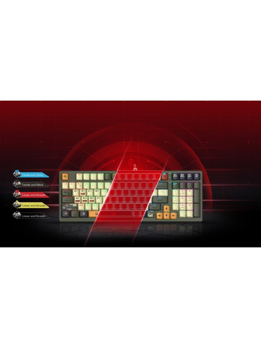 Механическая игровая клавиатура A4TECH BLOODY S98 AVIATOR GAMING MECHANICAL BLMS RED SWITCH RGB KEYBOARD USB US+RUS