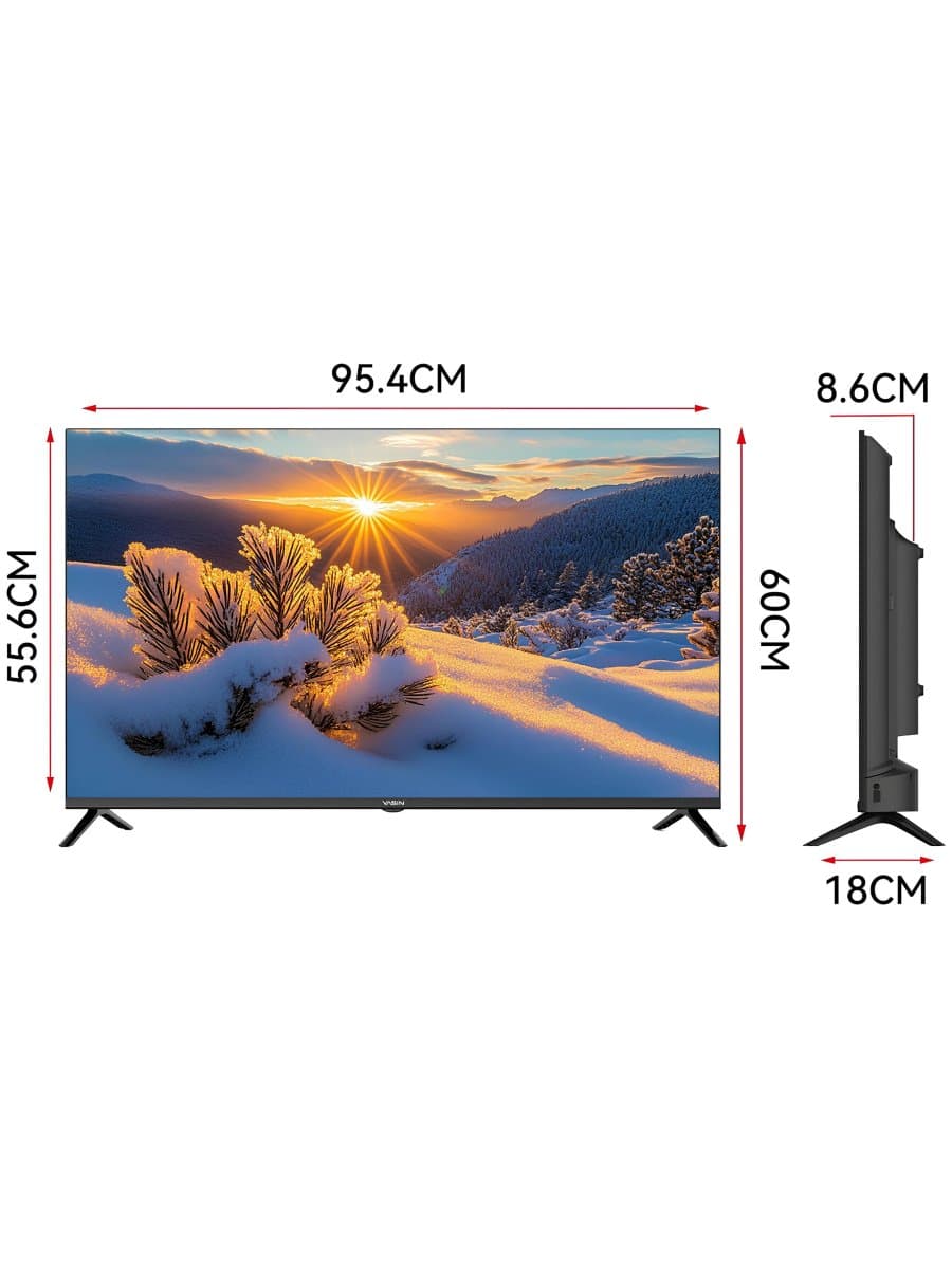 Телевизор YASIN LED TV 43UD81 43" FHD 1920x1080, WebOS 450 cd/m2 1000000:1 6ms 178/178 DVB-T2/C/S2 WiFi