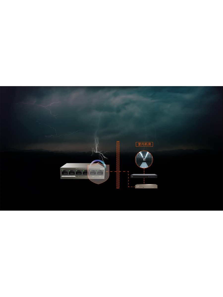 Коммутатор HUB Switch Tenda TEF1106P-4-63W 4-port PoE 10/100Mbps + 2-port 10/100Mbps Steelcase