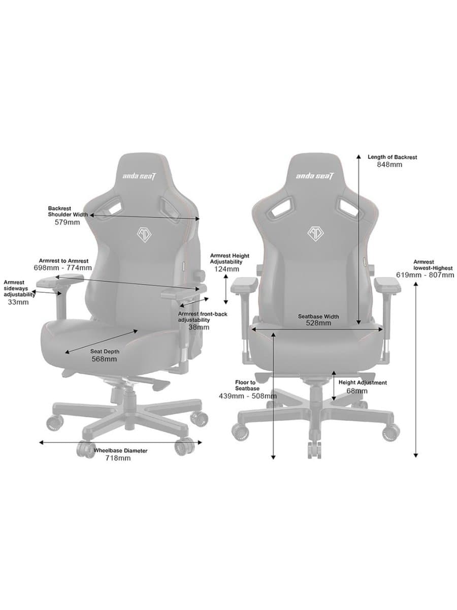 Игровое кресло AndaSeat AD12YDC-XL-01-K-PV/C Kaiser 3 XL BROWN 4D Armrest 65mm wheels PVC Leather