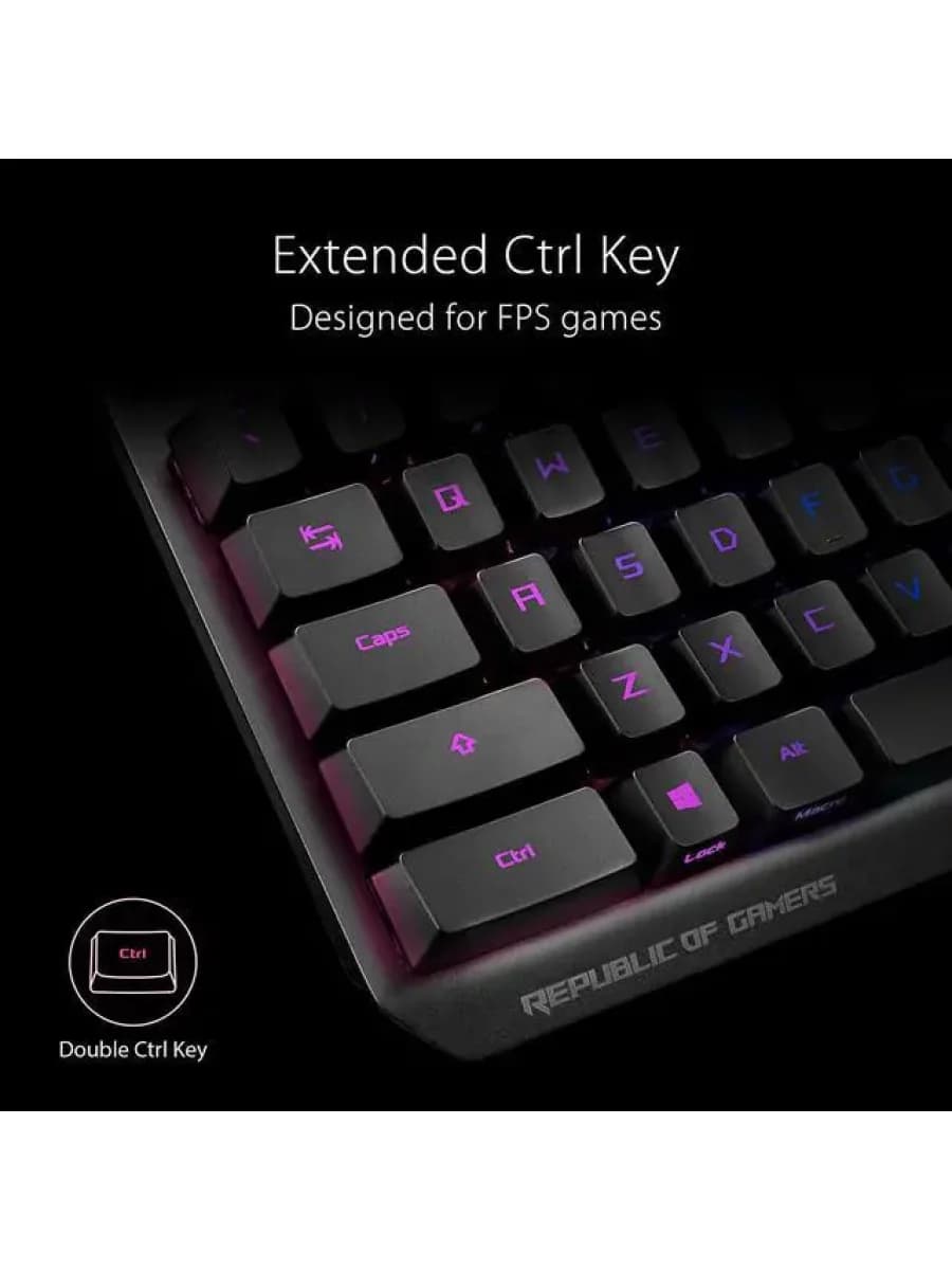 Механическая игровая клавиатура ASUS XA05 ROG STRIX SCOPE RX/RD/RU RGB GAMING MECHANICAL KEYBOARD BACKLIGHT ROG NX RED US/RU