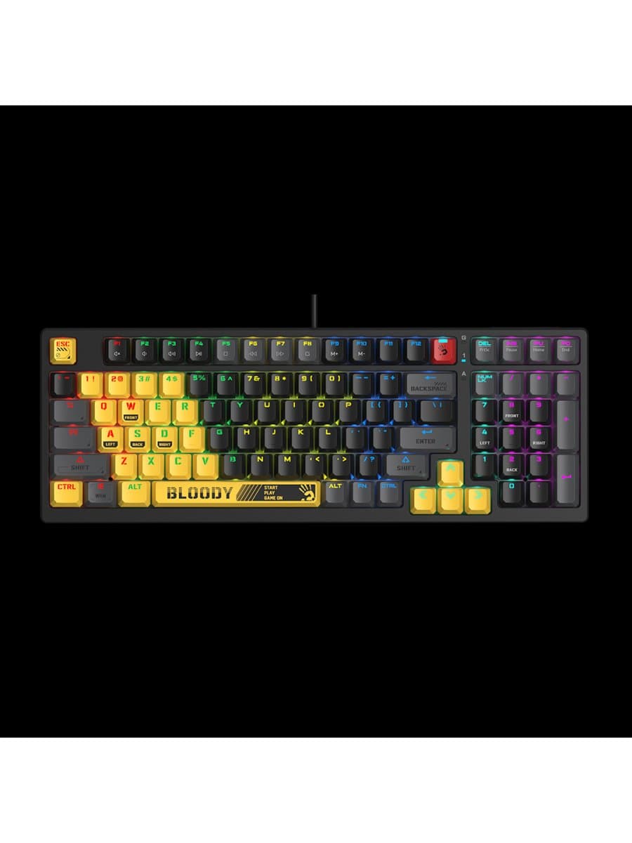 Механическая игровая клавиатура A4TECH BLOODY S98 SPORTS LIME GAMING MECHANICAL BLMS RED SWITCH RGB KEYBOARD USB US+RUS