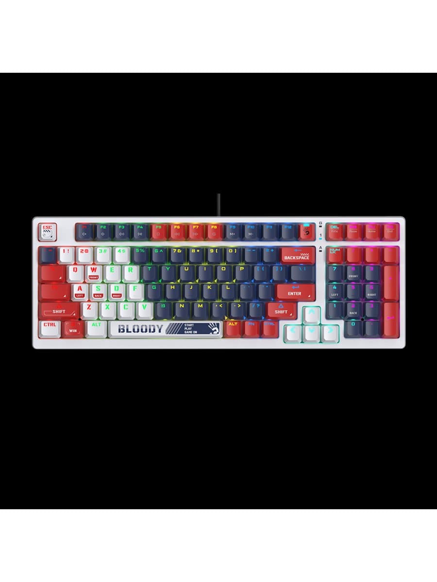 Механическая игровая клавиатура A4TECH BLOODY S98 SPORTS RED GAMING MECHANICAL BLMS RED SWITCH RGB KEYBOARD USB US+RUS