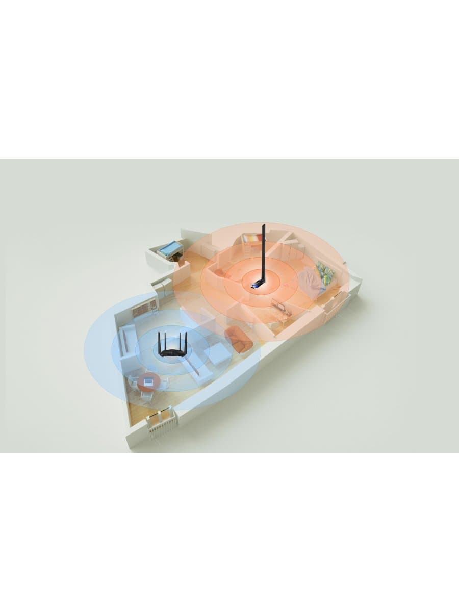 Беспроводной адаптер Tenda U10 AC650 Dualband up to 200+433Mbps 1x6Dbi Antenna Wireless USB Adapter