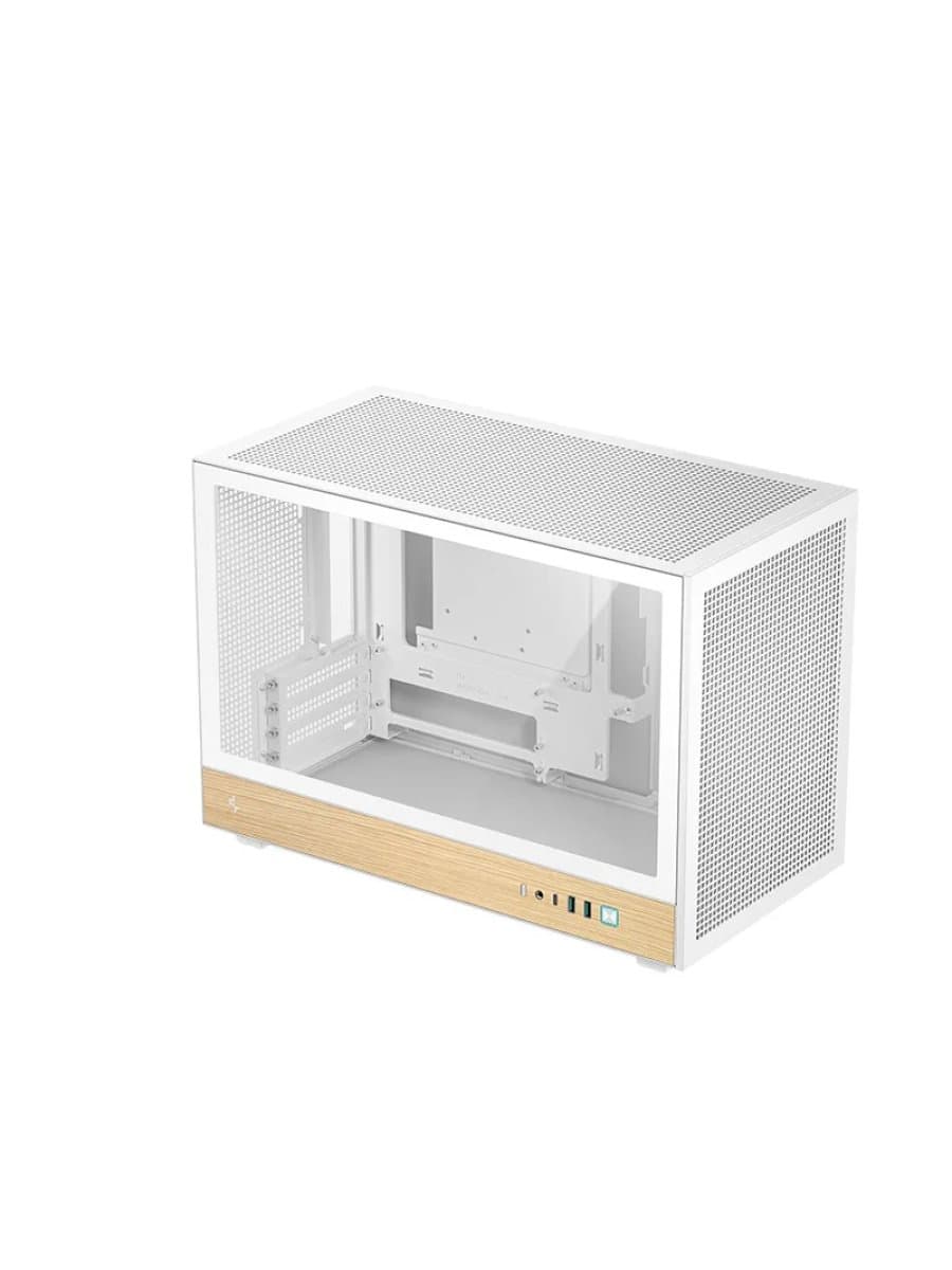 Корпус DEEPCOOL MATX CH260 WH WHITE WOOD w/o PSU USB 3.0 Front Type-C, Mesh panel