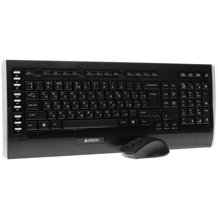 Комплект клавиатура и мышь A4TECH 9300F (GR-152+G9-730FX) V-TRACK WIRELESS KEYBOARD + MOUSE SET USB BLACK US+RUSSIAN