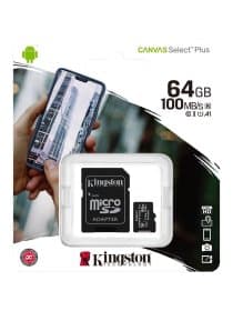 Карта памяти Micro SD (Trans Flash) 64GB HC10 KINGSTON Canvas Select Plus 100R A1 C10