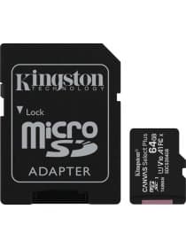 Карта памяти Micro SD (Trans Flash) 64GB HC10 KINGSTON Canvas Select Plus 100R A1 C10