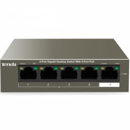 Коммутатор HUB Switch Tenda TEG1105P-4-63W 4-port PoE 10/100/1000Mbps + 1x 10/100/1000Mbps Rackmount Steelcase