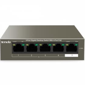 Коммутатор HUB Switch Tenda TEG1105P-4-63W 4-port PoE 10/100/1000Mbps + 1x 10/100/1000Mbps Rackmount Steelcase