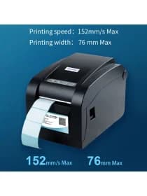 Термопринтер штрих-кодов и чеков Xprinter XP-350B 3inch direct thermal barcode&Receipt printer USB+SERIAL,Black,152mm/s,EU plug