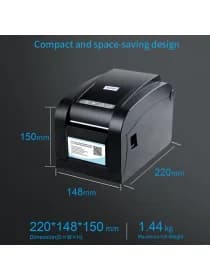 Термопринтер штрих-кодов и чеков Xprinter XP-350B 3inch direct thermal barcode&Receipt printer USB+SERIAL,Black,152mm/s,EU plug