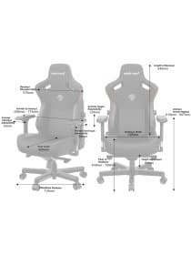 Игровое кресло AndaSeat AD12YDC-XL-01-G-PV/F Kaiser 3 XL GRAY 4D Armrest 65mm wheels Fabric