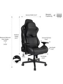 Игровое кресло AndaSeat AD12XL-DARK-B-PV/C-B02 DARK KNIGHT XL BLACK 4D Armrest 65mm wheels PVC Leather