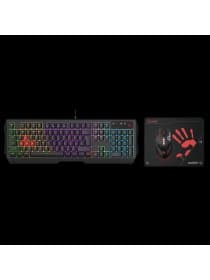 Комплект клавиатура и мышь A4TECH BLOODY B1700 (B140N+ES7+BP-50M) NEON LIGHT GAMING KEYBOARD + MOUSE+PAD USB US+RUSSIAN