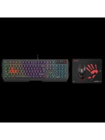 Комплект клавиатура и мышь A4TECH BLOODY B1700 (B140N+ES7+BP-50M) NEON LIGHT GAMING KEYBOARD + MOUSE+PAD USB US+RUSSIAN