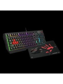 Комплект клавиатура и мышь A4TECH BLOODY B1700 (B140N+ES7+BP-50M) NEON LIGHT GAMING KEYBOARD + MOUSE+PAD USB US+RUSSIAN