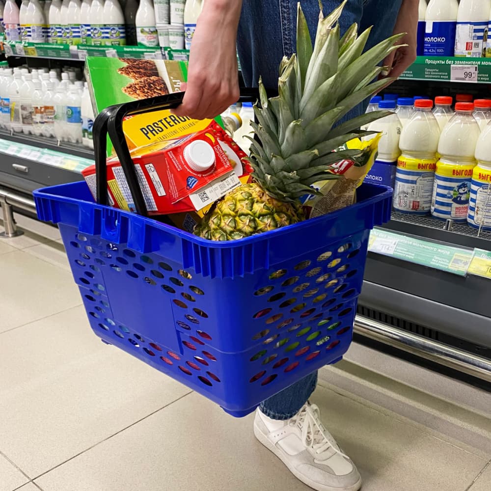 Корзина пластиковая c двумя ручками усиленная 20 литров (Синий RAL 5002, 112002-5002)