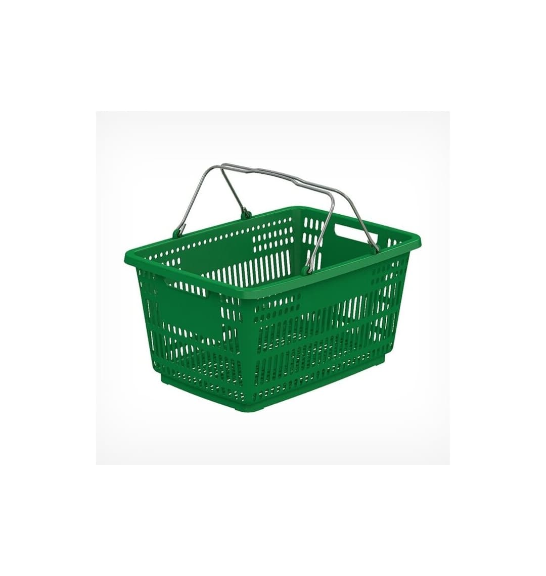 Корзина пластиковая стандартная с 2-мя ручками (Зеленый)