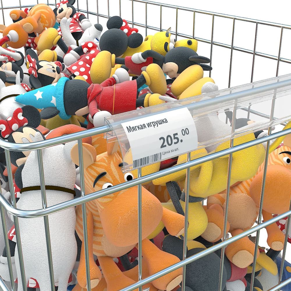 Ценникодержатель на сетчатые полки KE39 стандарт (653, Прозрачный, 101104-00-0653)