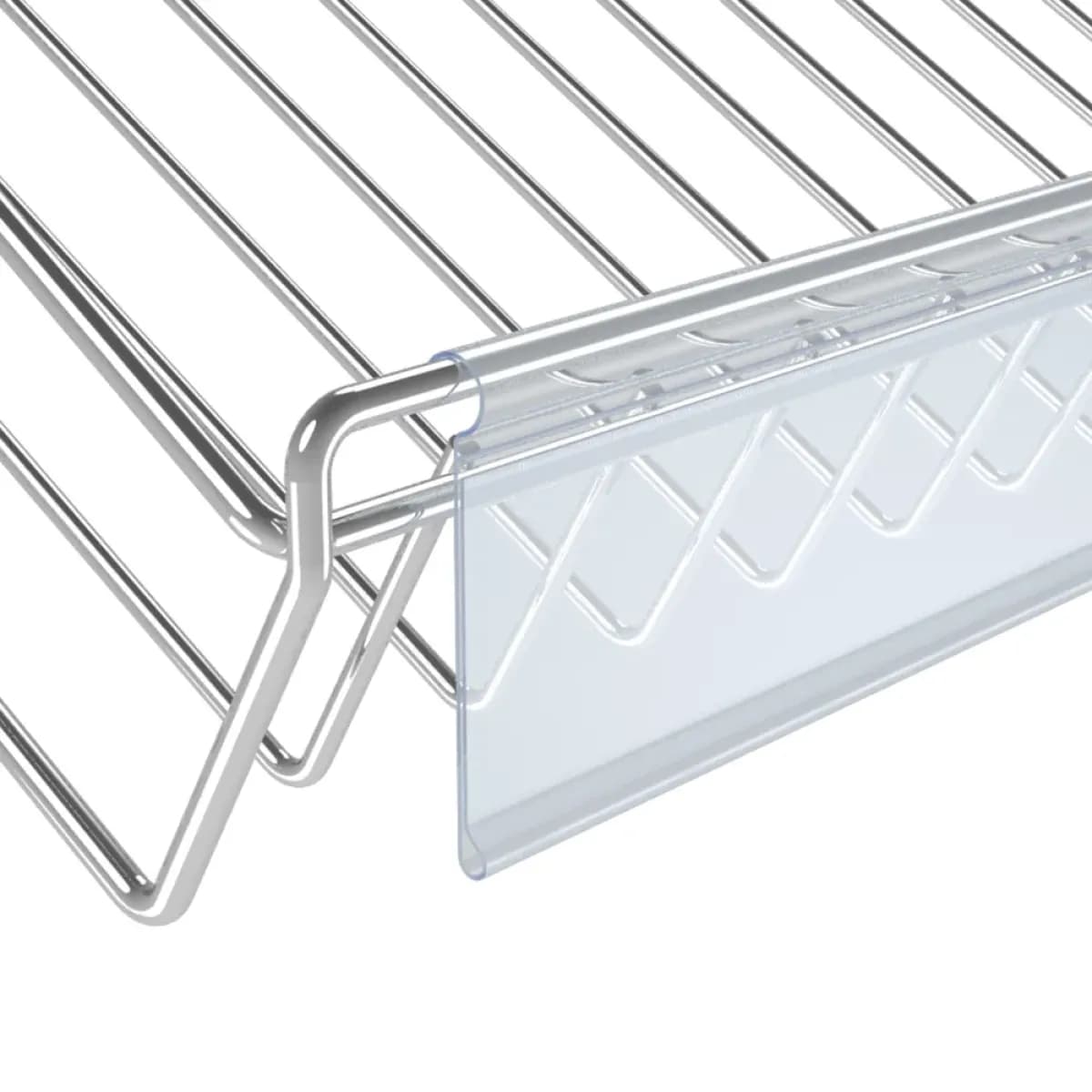 Ценникодержатель на сетчатые полки (без вырубки) DRA-M39 (500, Прозрачный, 111630-00-0500)