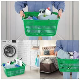 Корзина пластиковая стандартная с 2-мя ручками (Зеленый)