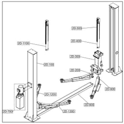 SmartSafe LT240 Двухстоечный подъемник 4 тонны 380 В серый