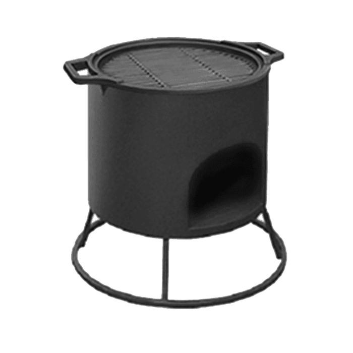 Решетка чугунная круглая "СТЕЙК" O 380мм (с ручками)