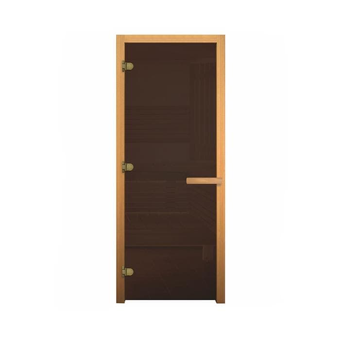 Дверь стеклянная бронза 180х70 (8мм, 3 петли 716 GB) (ХВОЯ)