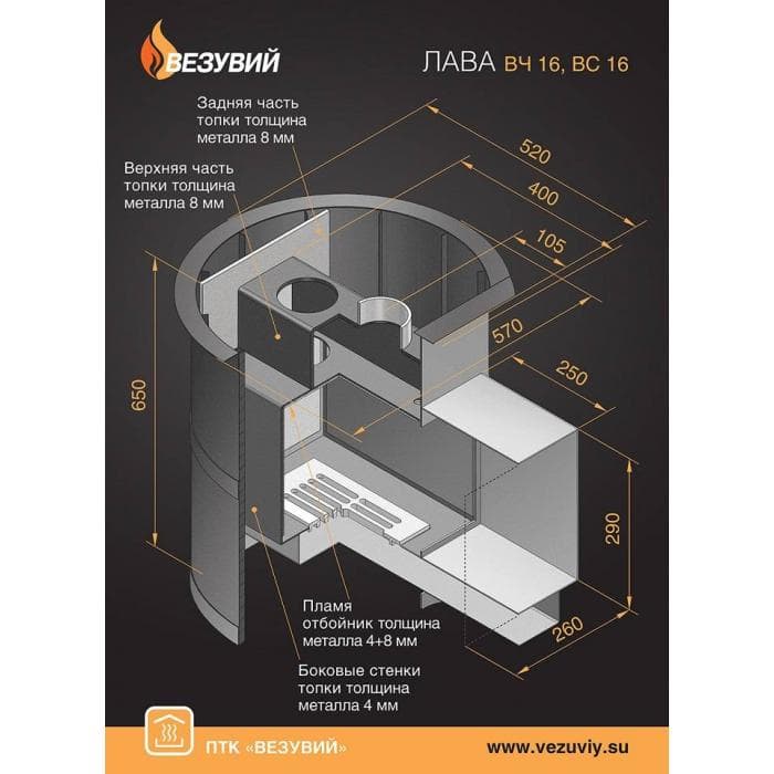 Банная печь ВЕЗУВИЙ Лава 12 (ДТ-3С)