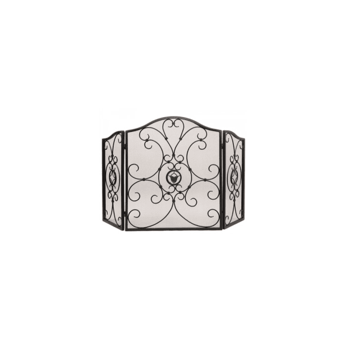 Экран каминный С61048ВК (3 секции, черный с рисунком)