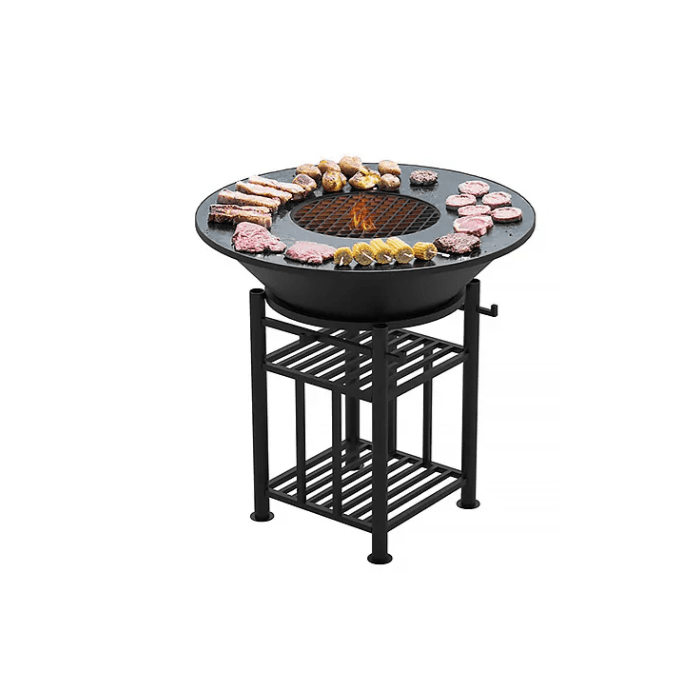 Гриль Везувий Fantastic Grill O 1000 (чаша+подставка+плита+решетка чугунная"СТЕЙК" O 450мм+крышка)