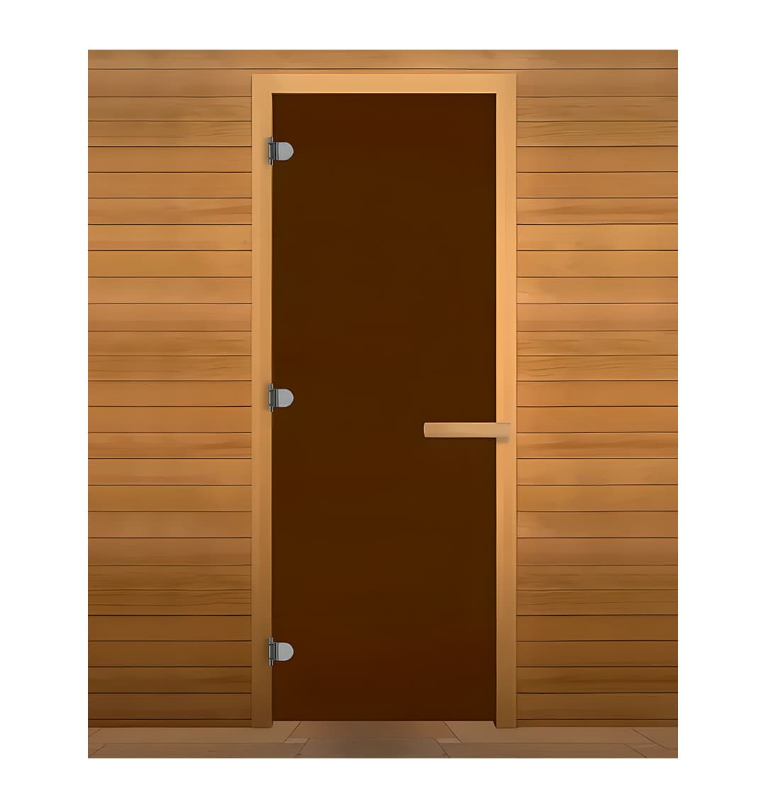 Дверь стеклянная бронза 190х70 (8мм, 3 петли 716 CR) (ОЛЬХА)