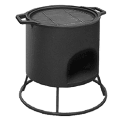 Решетка чугунная круглая "СТЕЙК" O 380мм (с ручками)