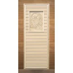 Дверь липа глухая с рисунком 1900х700 (коробка Листва)