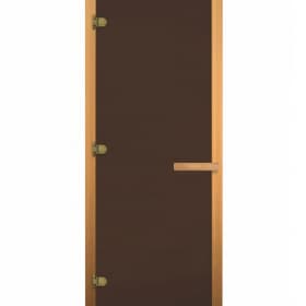 Дверь стеклянная бронза матовая 170х70 (8мм, 3 петли 716 GB) (ХВОЯ)