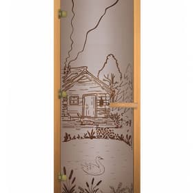 Дверь стеклянная Сатин "БАНЬКА" 190х70 (8мм, 3 петли 710) (ОСИНА) Пр