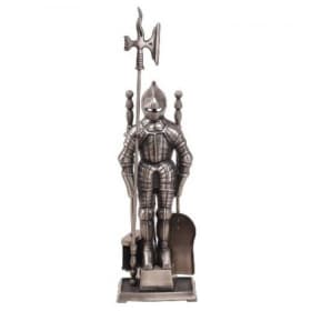 Набор каминный D50011AS Рыцарь (4 предмета, 79см, серебро), на подставке