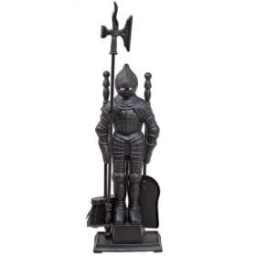 Набор каминный D50011АGК Рыцарь (4 предмета, 79см, античное золото/черный), на подставке