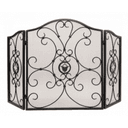 Экран каминный С61048ВК (3 секции, черный с рисунком)