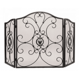 Экран каминный С61048ВК (3 секции, черный с рисунком)