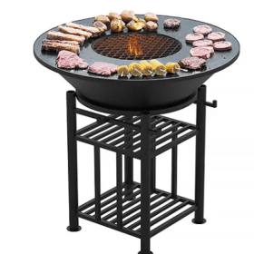 Гриль Везувий Fantastic Grill O 1000 (чаша+подставка+плита+решетка чугунная"СТЕЙК" O 450мм+крышка)