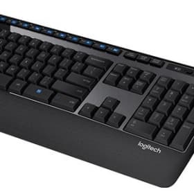 Беспроводная клавиатура + мышь Logitech MK345, 1000dpi, полноразмерная мембранная русская клавиатура, Black