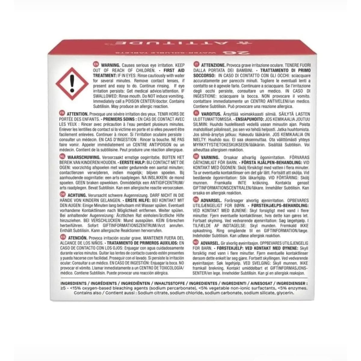 ATTITUDE Посудомоечные Таблетки Attitude