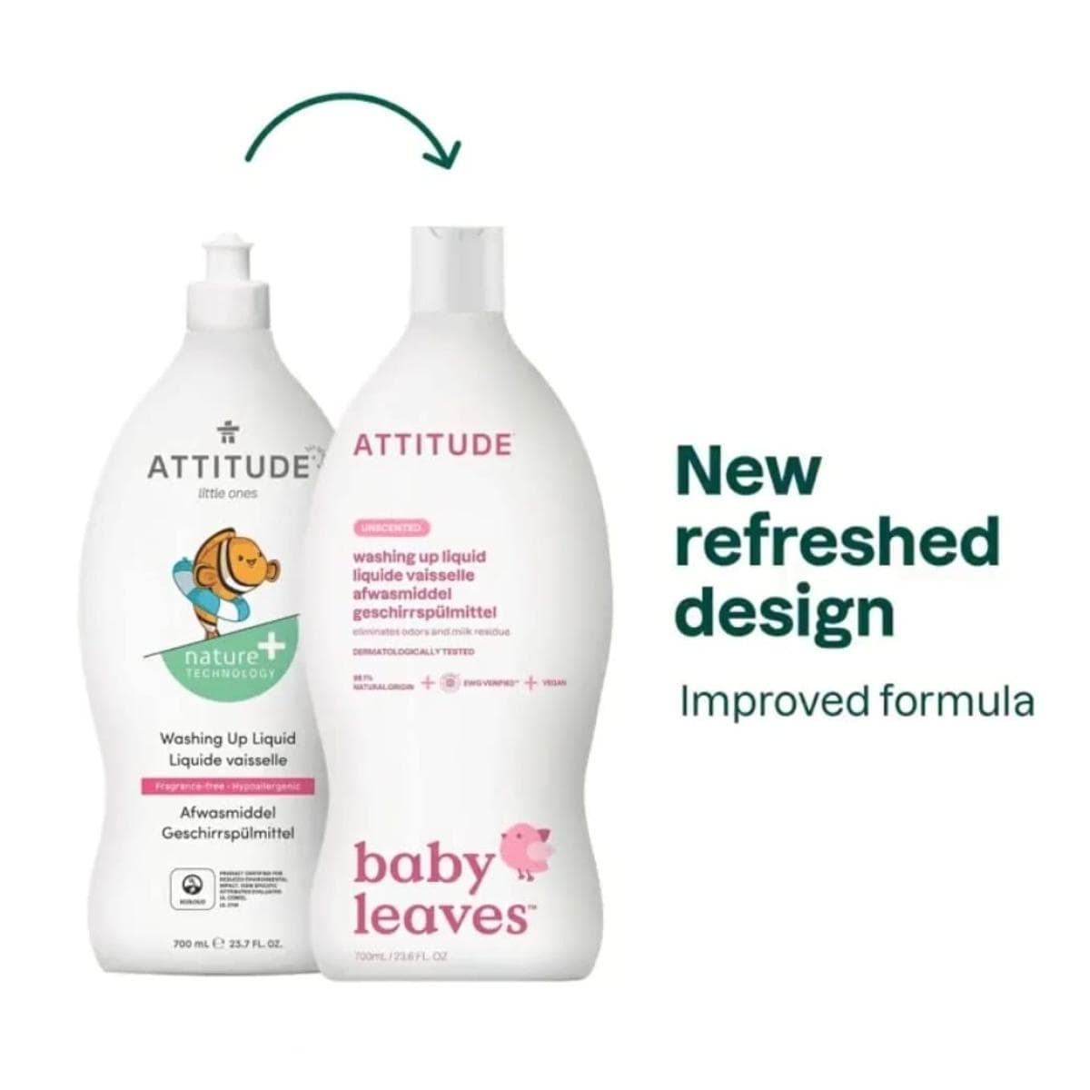 ATTITUDE Экологичное Средство для мытья посуды Eco Baby 700мл