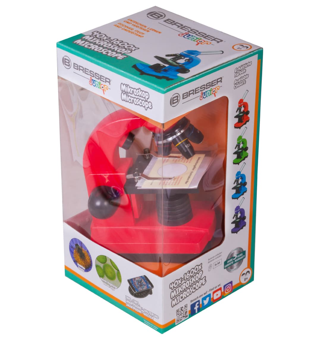 Микроскоп Bresser Junior Biolux SEL 40–1600x, красный